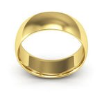 10K Yellow Gold 7mm half round comfort fit wedding band - DELLAFORA