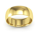 10K Yellow Gold 7mm half round comfort fit wedding band - DELLAFORA