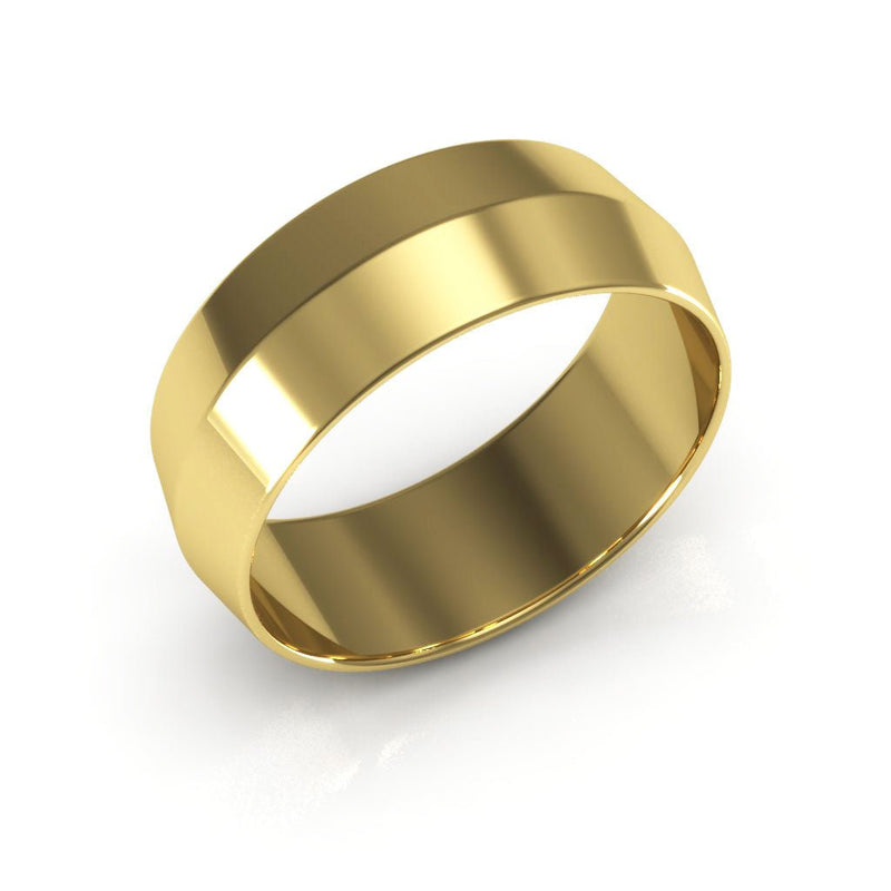 10K Yellow Gold 7mm knife edge wedding band - DELLAFORA