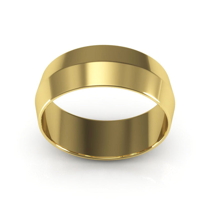 10K Yellow Gold 7mm knife edge wedding band - DELLAFORA