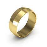 10K Yellow Gold 7mm knife edge wedding band - DELLAFORA