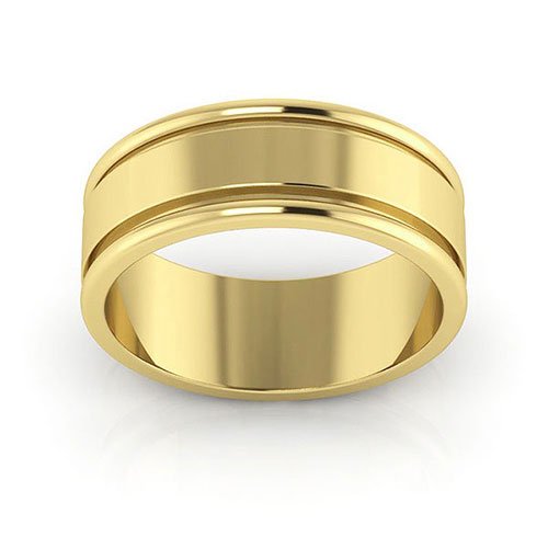 10K Yellow Gold 7mm raised edge design wedding band - DELLAFORA