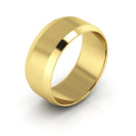 10K Yellow Gold 8mm beveled edge wedding band - DELLAFORA