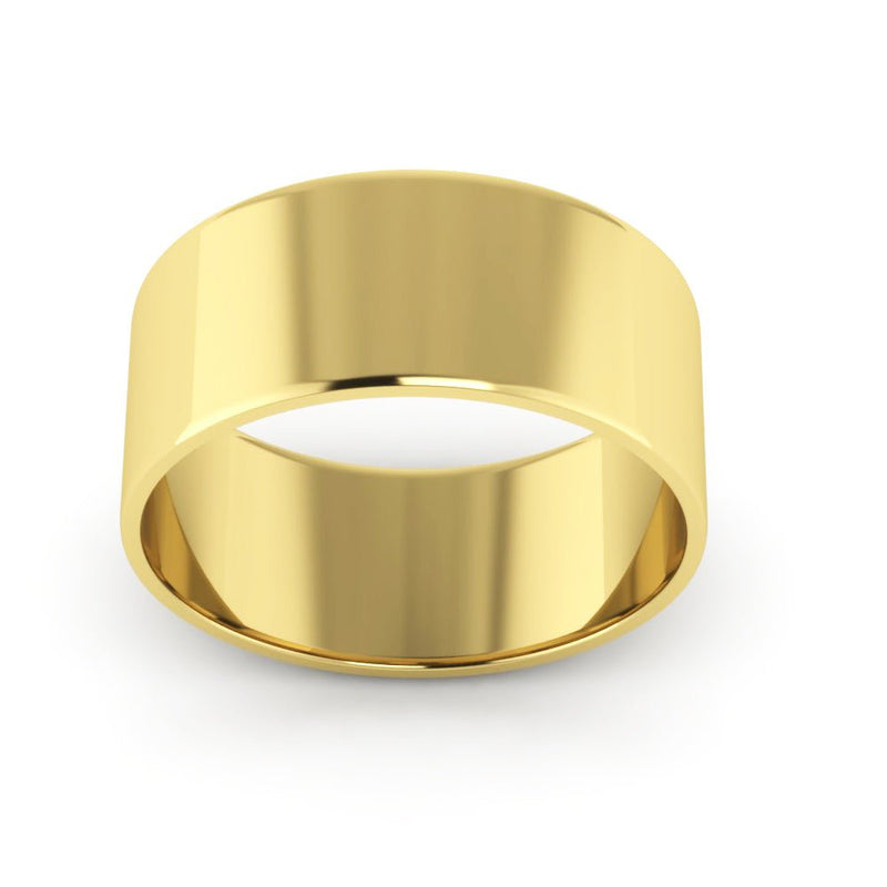 10K Yellow Gold 8mm extra light flat wedding bands - DELLAFORA