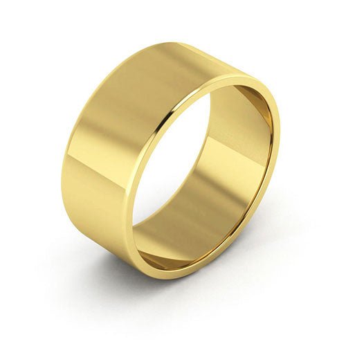 10K Yellow Gold 8mm flat wedding band - DELLAFORA