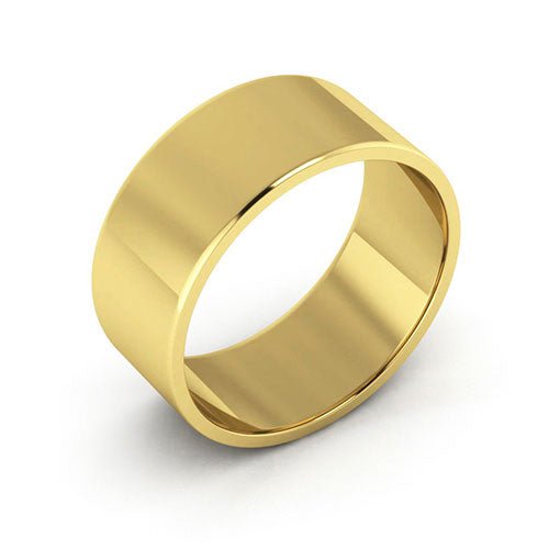 10K Yellow Gold 8mm flat wedding band - DELLAFORA