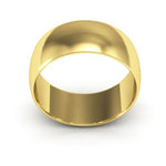 10K Yellow Gold 8mm half round wedding band - DELLAFORA