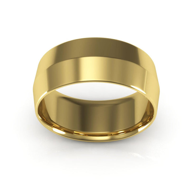 10K Yellow Gold 8mm knife edge comfort fit wedding band - DELLAFORA