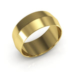 10K Yellow Gold 8mm knife edge wedding band - DELLAFORA