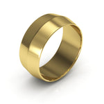 10K Yellow Gold 8mm knife edge wedding band - DELLAFORA