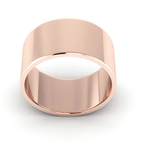 14K Rose Gold 10mm flat wedding band - DELLAFORA