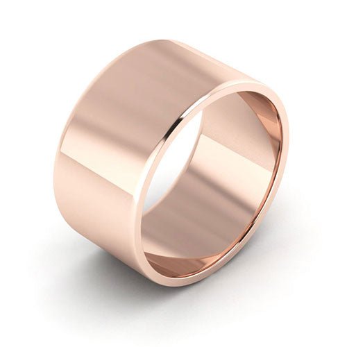 14K Rose Gold 10mm flat wedding band - DELLAFORA