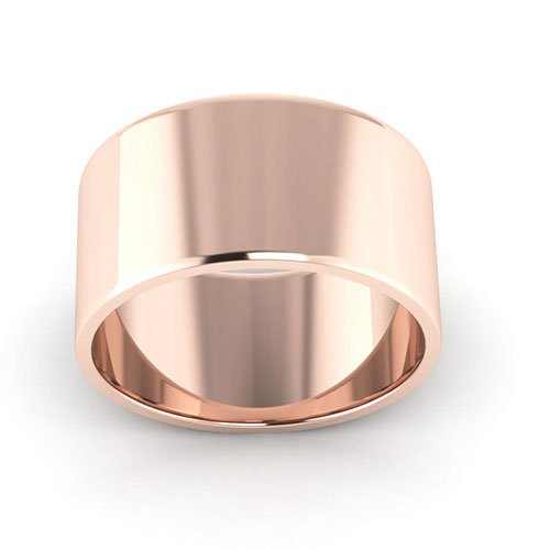 14K Rose Gold 10mm flat wedding band - DELLAFORA