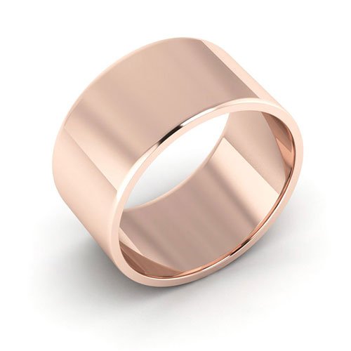 14K Rose Gold 10mm flat wedding band - DELLAFORA