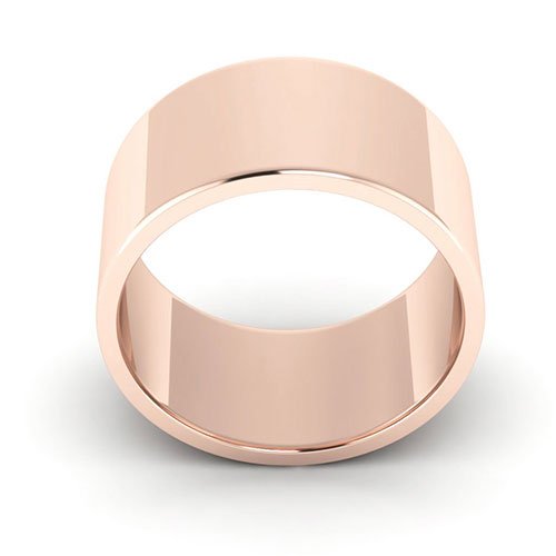 14K Rose Gold 10mm flat wedding band - DELLAFORA