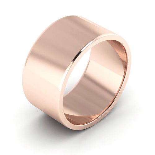 14K Rose Gold 10mm flat wedding band - DELLAFORA