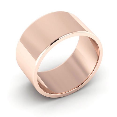 14K Rose Gold 10mm flat wedding band - DELLAFORA