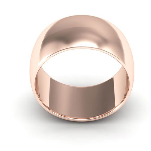 14K Rose Gold 10mm half round wedding band - DELLAFORA