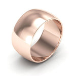 14K Rose Gold 10mm half round wedding band - DELLAFORA