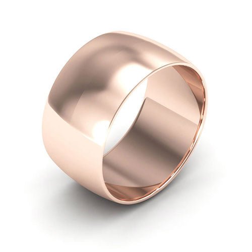 14K Rose Gold 10mm half round wedding band - DELLAFORA