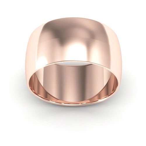 14K Rose Gold 10mm half round wedding band - DELLAFORA