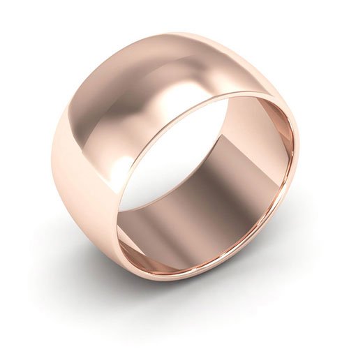 14K Rose Gold 10mm half round wedding band - DELLAFORA