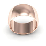 14K Rose Gold 10mm half round wedding band - DELLAFORA