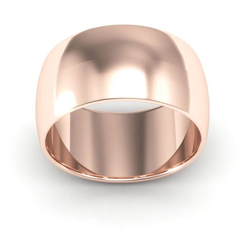 14K Rose Gold 10mm half round wedding band - DELLAFORA