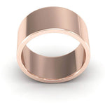 14K Rose Gold 10mm heavy weight flat wedding band - DELLAFORA