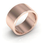 14K Rose Gold 10mm heavy weight flat wedding band - DELLAFORA