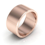 14K Rose Gold 10mm heavy weight flat wedding band - DELLAFORA