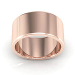 14K Rose Gold 10mm heavy weight flat wedding band - DELLAFORA