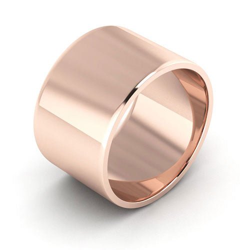 14K Rose Gold 12mm flat wedding band - DELLAFORA