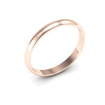 14K Rose Gold 2.5mm half round wedding band - DELLAFORA