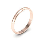 14K Rose Gold 2.5mm half round wedding band - DELLAFORA