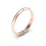 14K Rose Gold 2.5mm half round wedding band - DELLAFORA