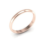 14K Rose Gold 2.5mm half round wedding band - DELLAFORA