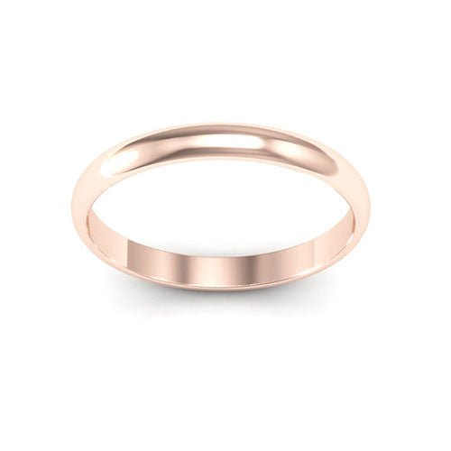 14K Rose Gold 2.5mm half round wedding band - DELLAFORA