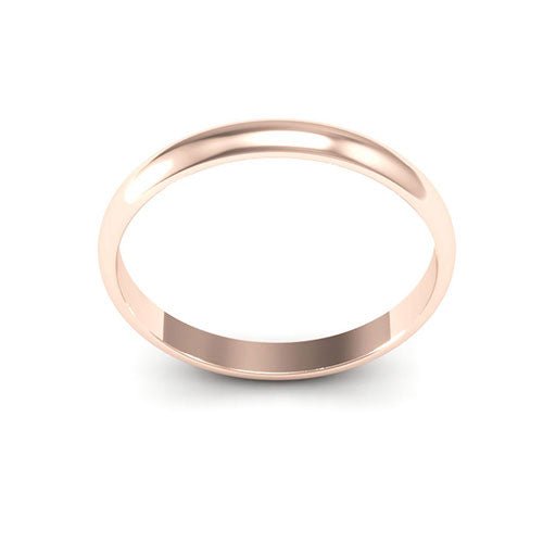 14K Rose Gold 2.5mm half round wedding band - DELLAFORA