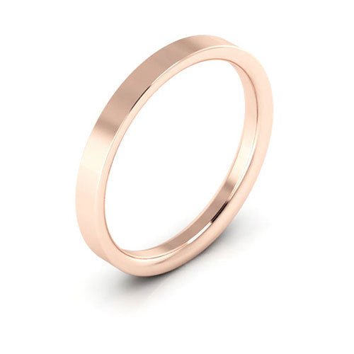 14K Rose Gold 2.5mm heavy weight flat comfort fit wedding band - DELLAFORA