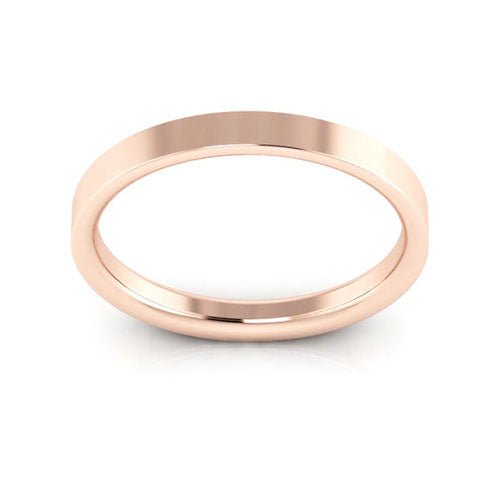 14K Rose Gold 2.5mm heavy weight flat comfort fit wedding band - DELLAFORA