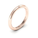 14K Rose Gold 2.5mm heavy weight half round comfort fit wedding band - DELLAFORA