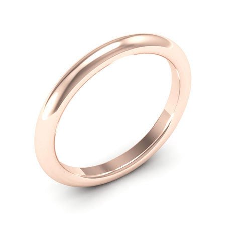 14K Rose Gold 2.5mm heavy weight half round comfort fit wedding band - DELLAFORA