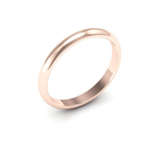 14K Rose Gold 2.5mm heavy weight half round wedding band - DELLAFORA