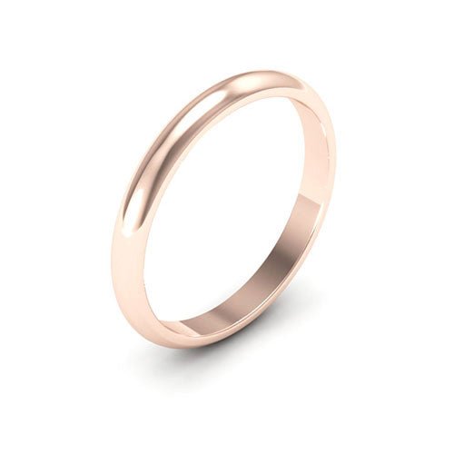 14K Rose Gold 2.5mm heavy weight half round wedding band - DELLAFORA