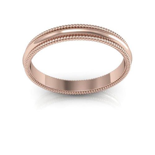 14K Rose Gold 2.5mm milgrain wedding band - DELLAFORA