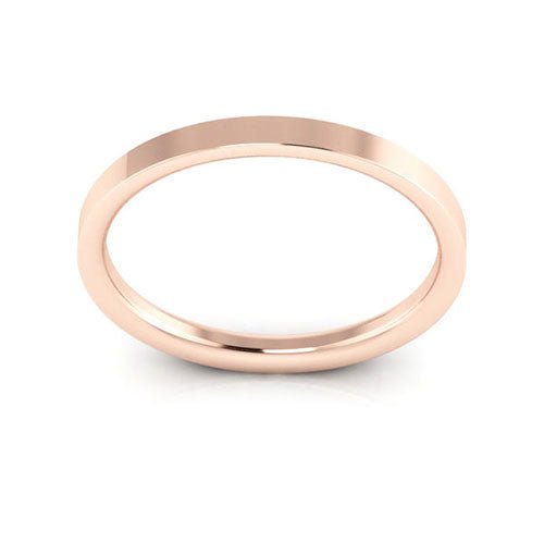 14K Rose Gold 2mm flat comfort fit wedding band - DELLAFORA