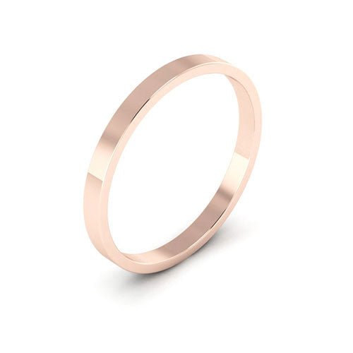 14K Rose Gold 2mm flat wedding band - DELLAFORA