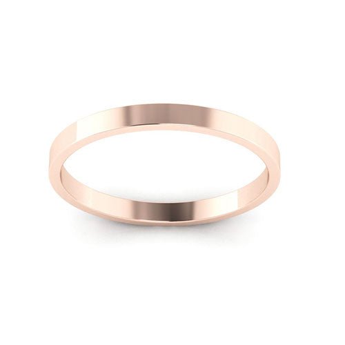 14K Rose Gold 2mm flat wedding band - DELLAFORA