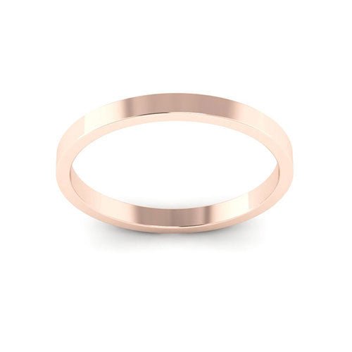 14K Rose Gold 2mm flat wedding band - DELLAFORA